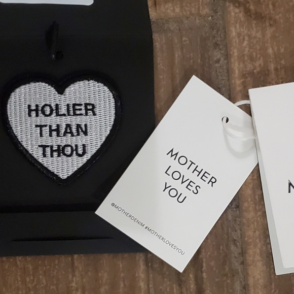 New MOTHER Holier Than Thou Denim Patch and Mother Tags. - Picture 2 of 9